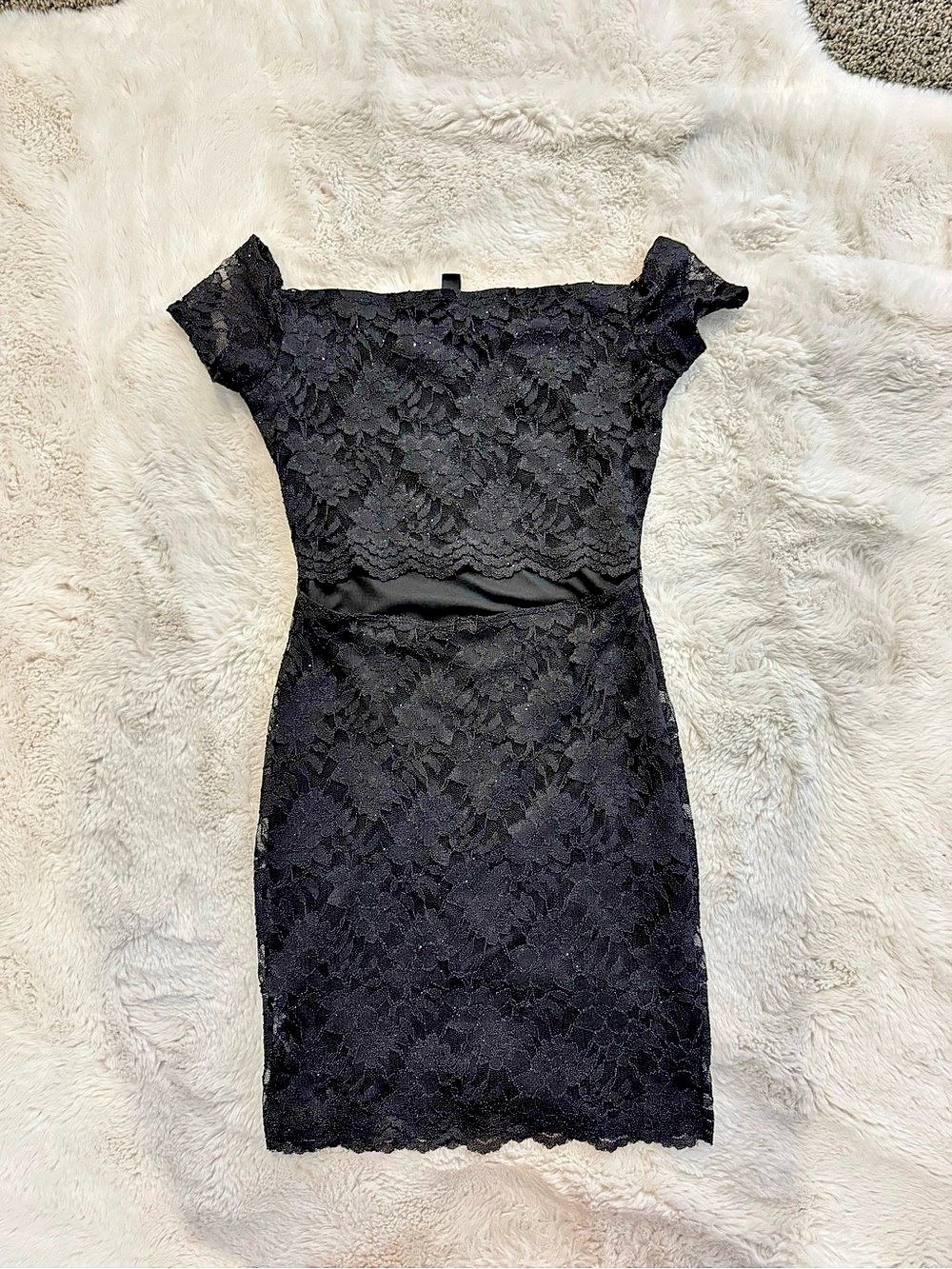 Windsor Next Level Stunner Off-The-Shoulder Lace Mini Dress Lace Mini Dress